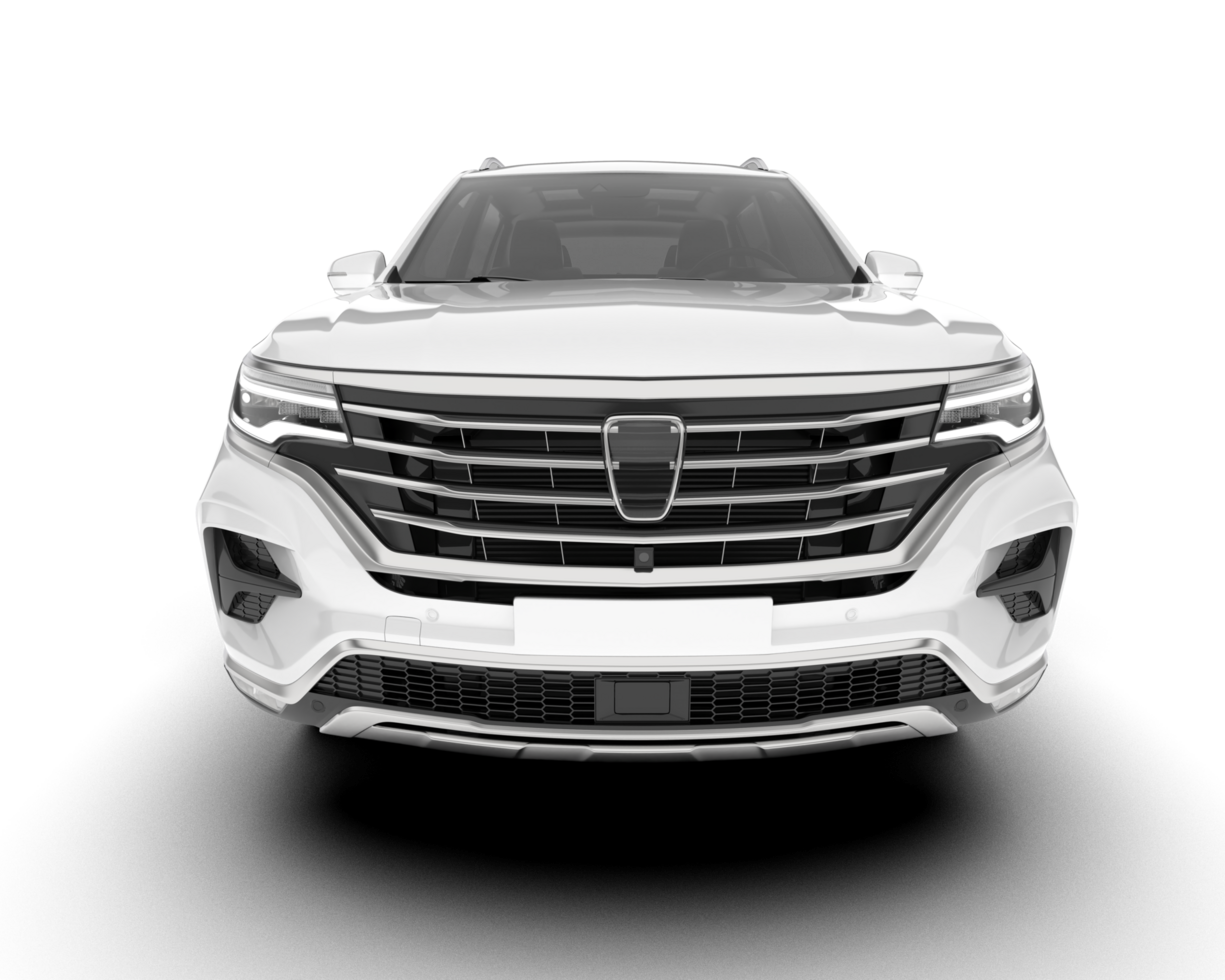 White SUV on transparent background. 3d rendering - illustration png