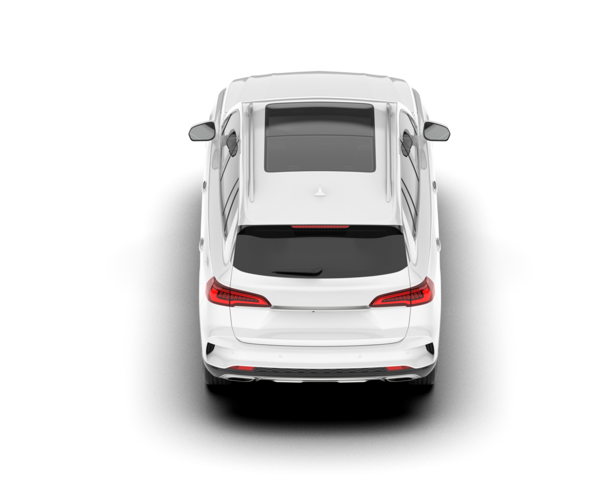 White SUV on transparent background. 3d rendering - illustration png