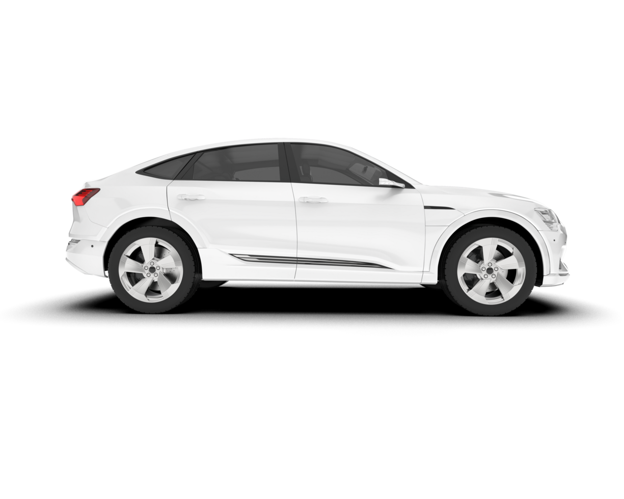 White SUV on transparent background. 3d rendering - illustration png