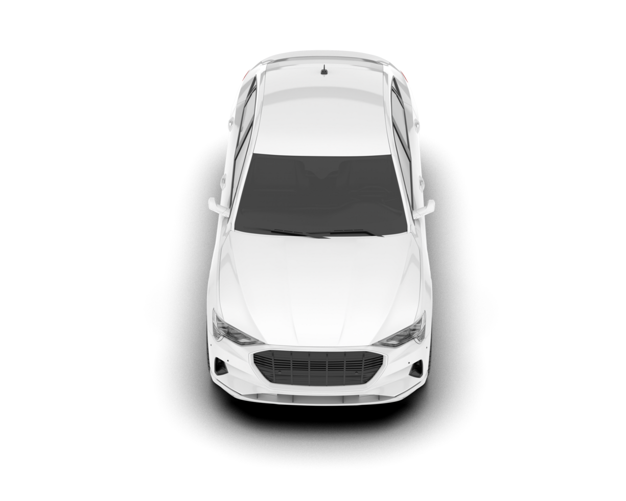 White SUV on transparent background. 3d rendering - illustration png