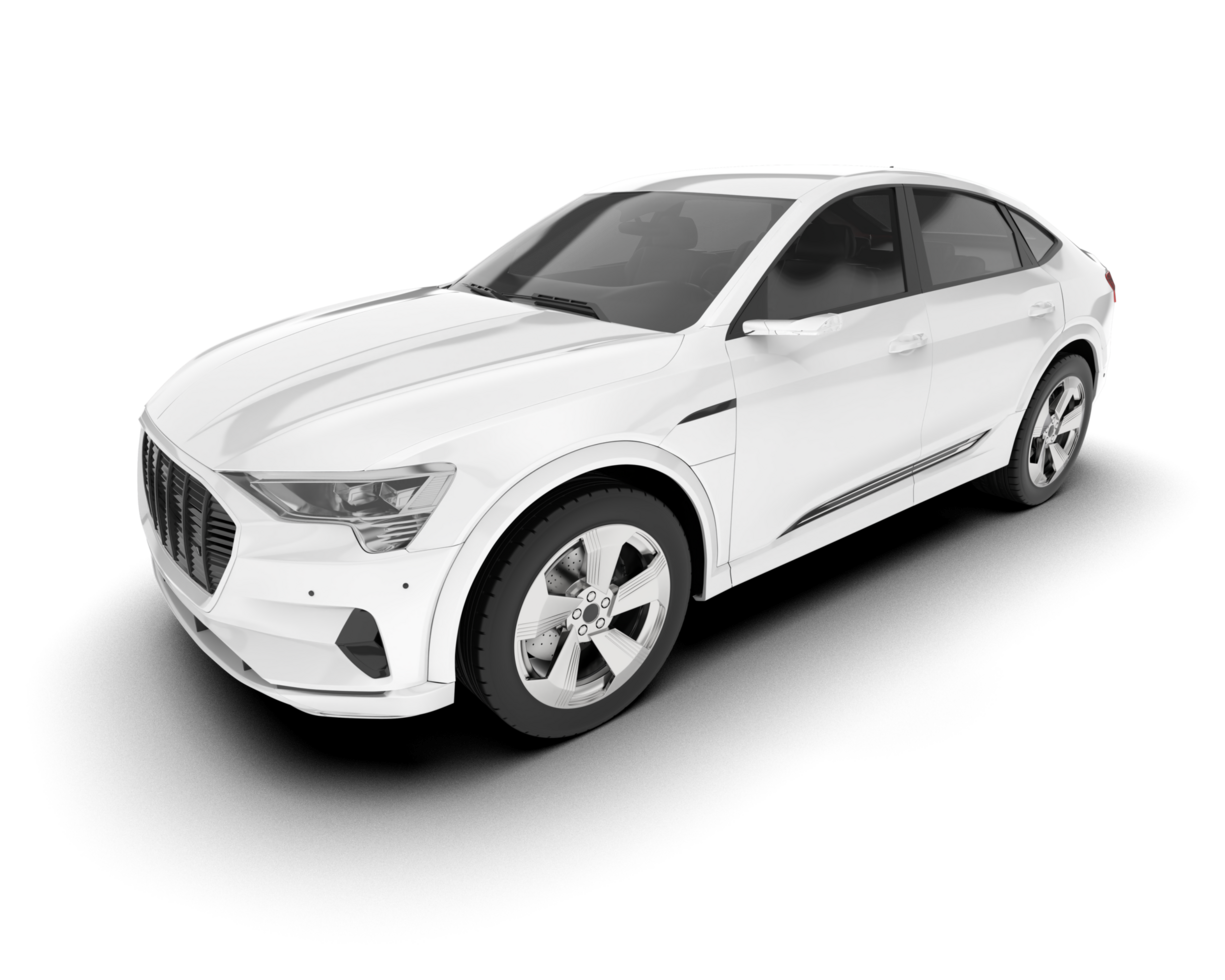 White SUV on transparent background. 3d rendering - illustration png