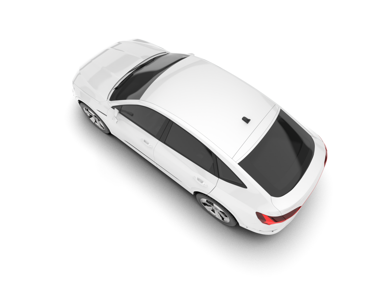 White SUV on transparent background. 3d rendering - illustration png