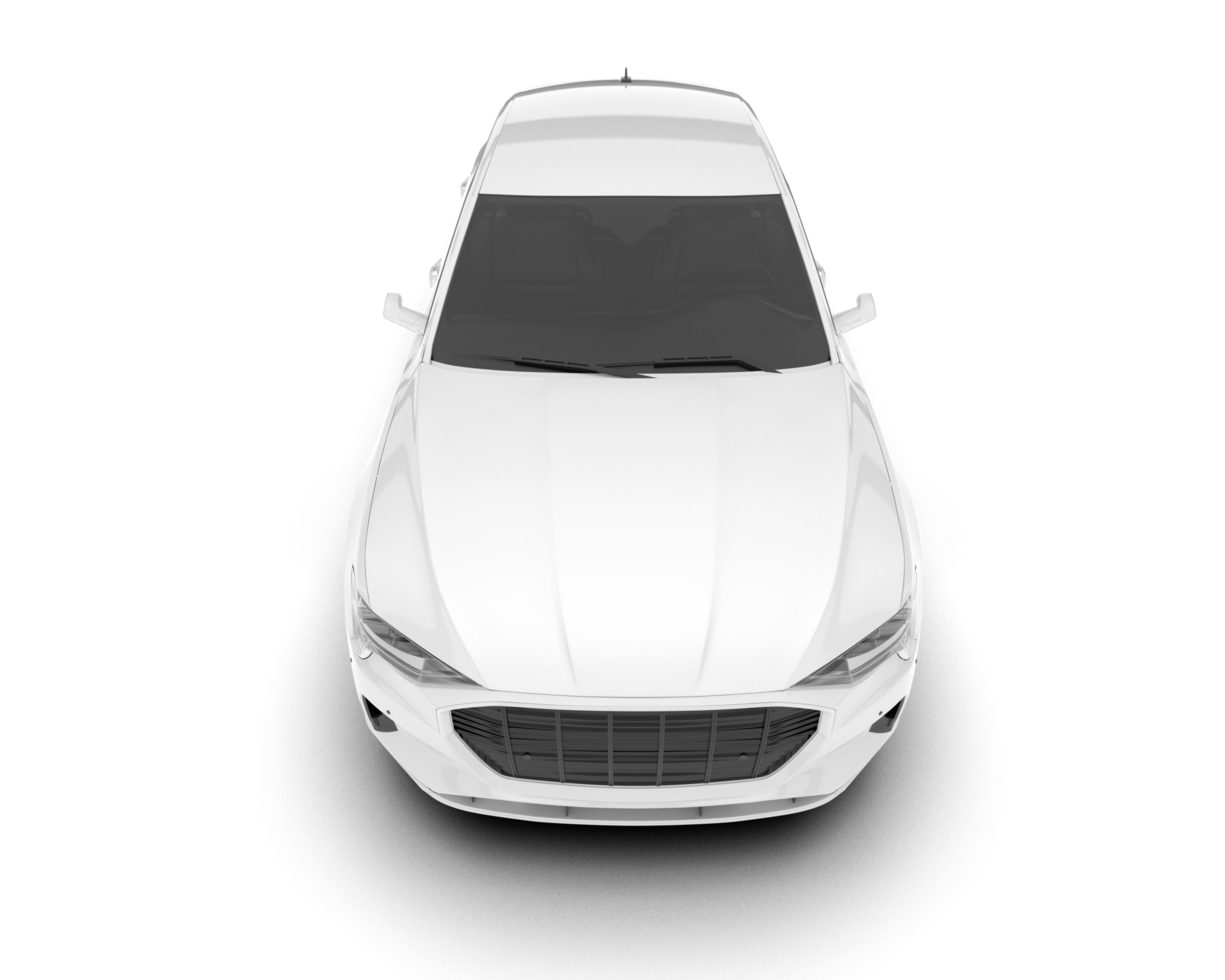 White SUV on transparent background. 3d rendering - illustration png