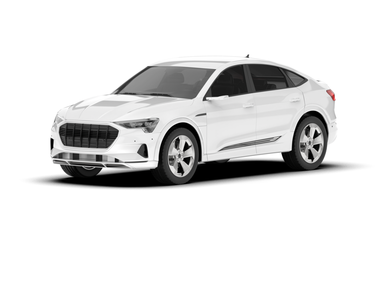 White SUV on transparent background. 3d rendering - illustration png