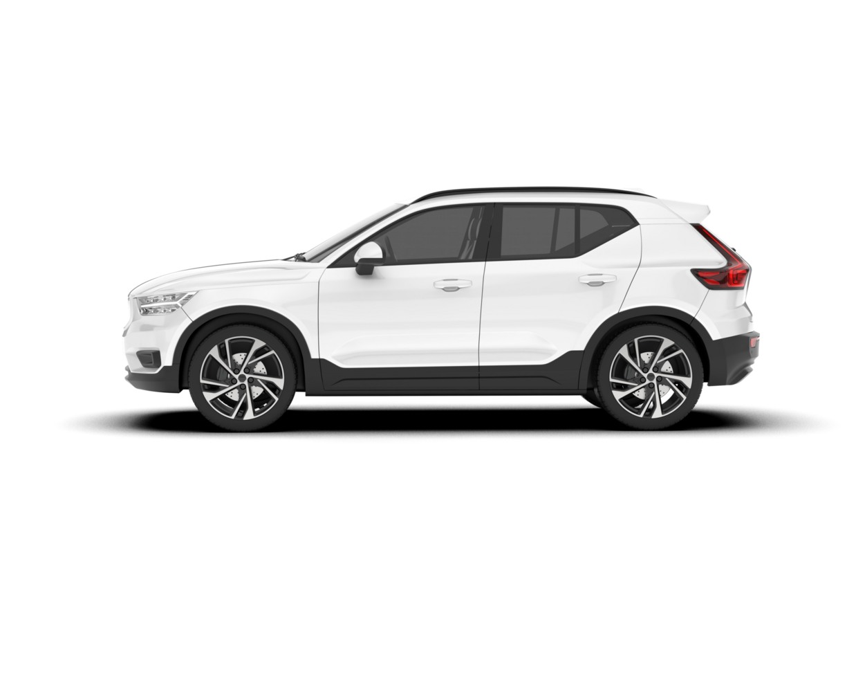 White SUV on transparent background. 3d rendering - illustration png