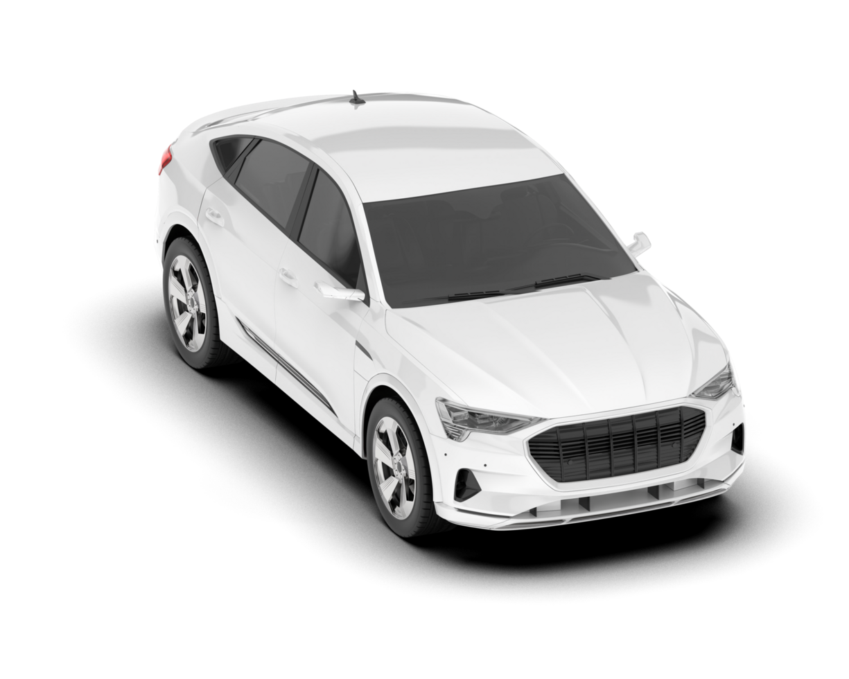 White SUV on transparent background. 3d rendering - illustration png