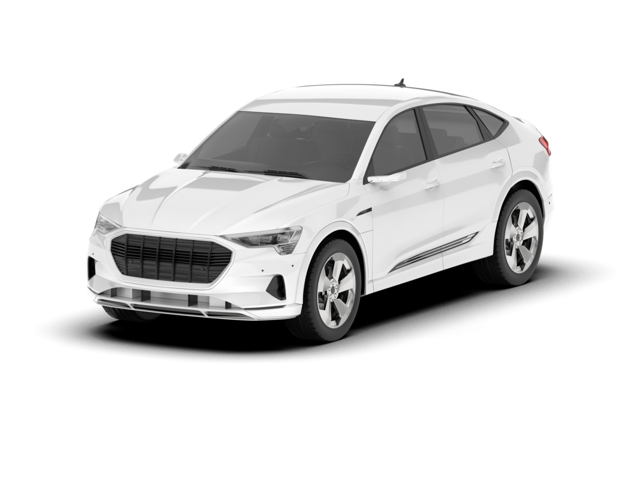 White SUV on transparent background. 3d rendering - illustration png