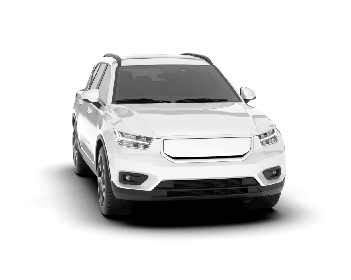 White SUV on transparent background. 3d rendering - illustration png