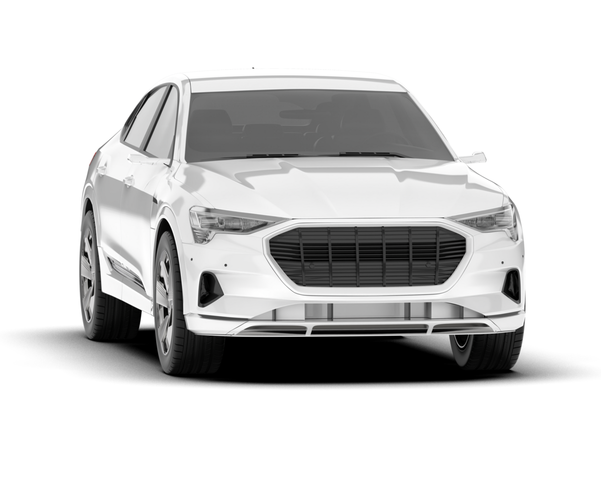 White SUV on transparent background. 3d rendering - illustration png