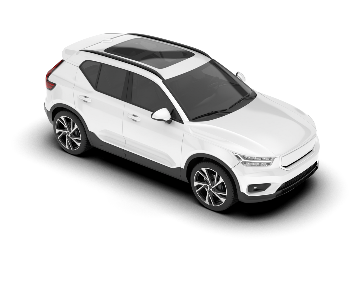 White SUV on transparent background. 3d rendering - illustration png