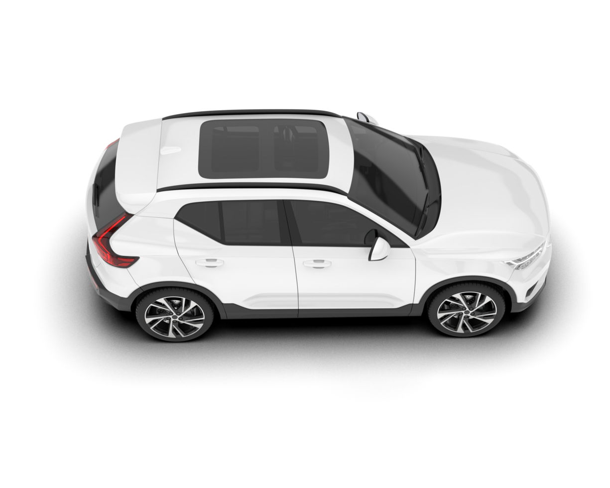 White SUV on transparent background. 3d rendering - illustration png