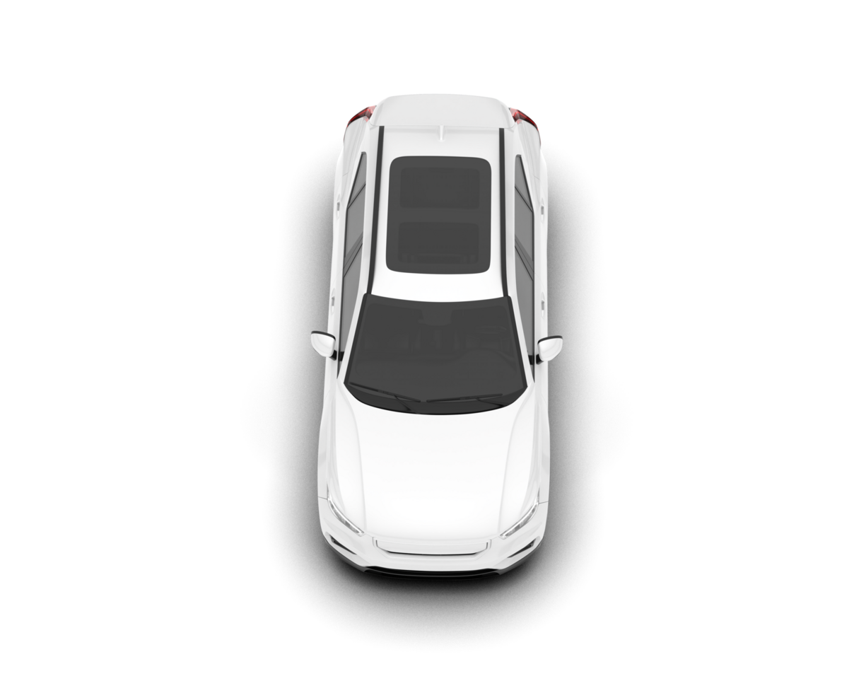 White SUV on transparent background. 3d rendering - illustration png