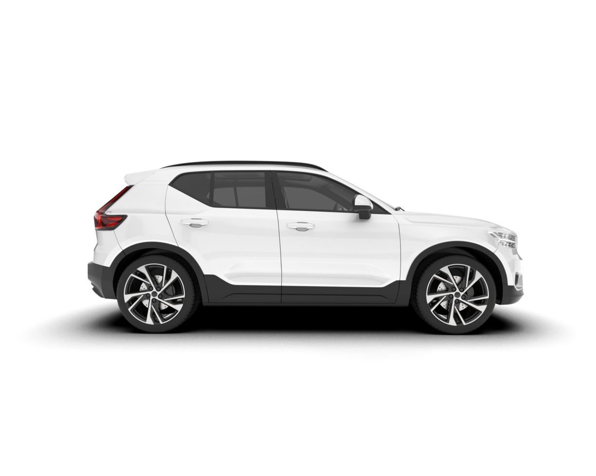 White SUV on transparent background. 3d rendering - illustration png