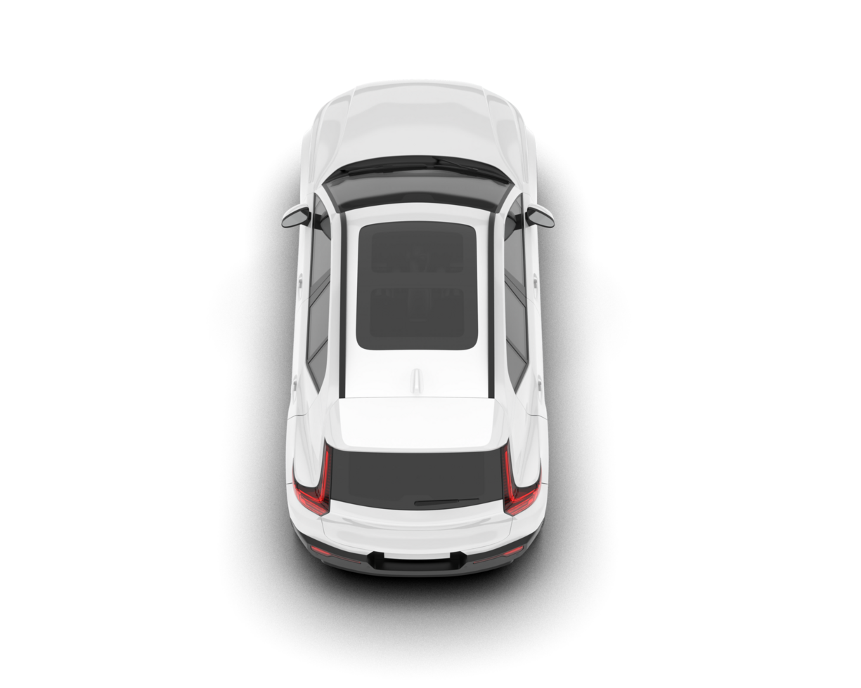 White SUV on transparent background. 3d rendering - illustration png