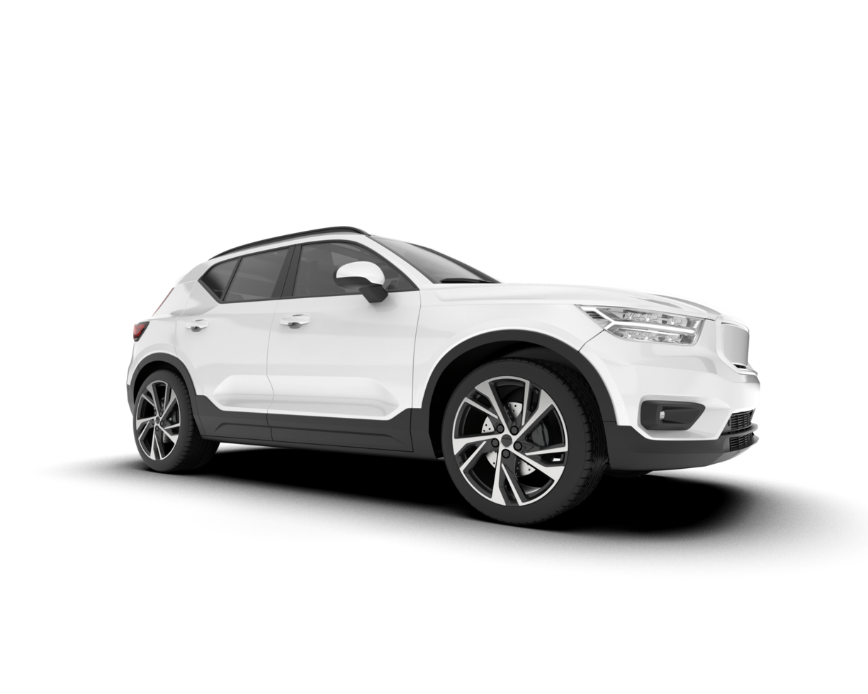 White SUV on transparent background. 3d rendering - illustration png
