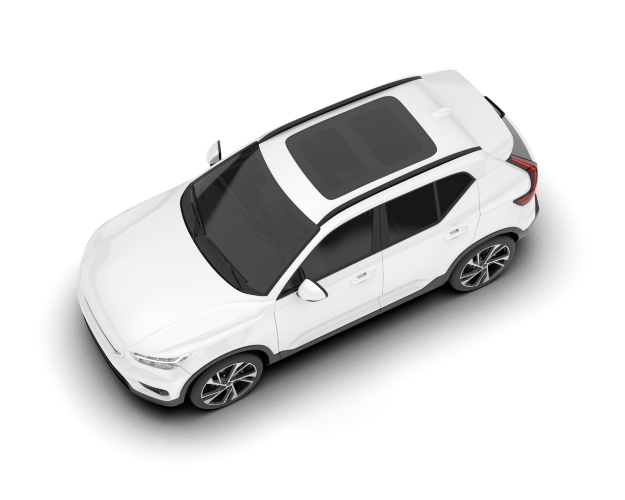 White SUV on transparent background. 3d rendering - illustration png