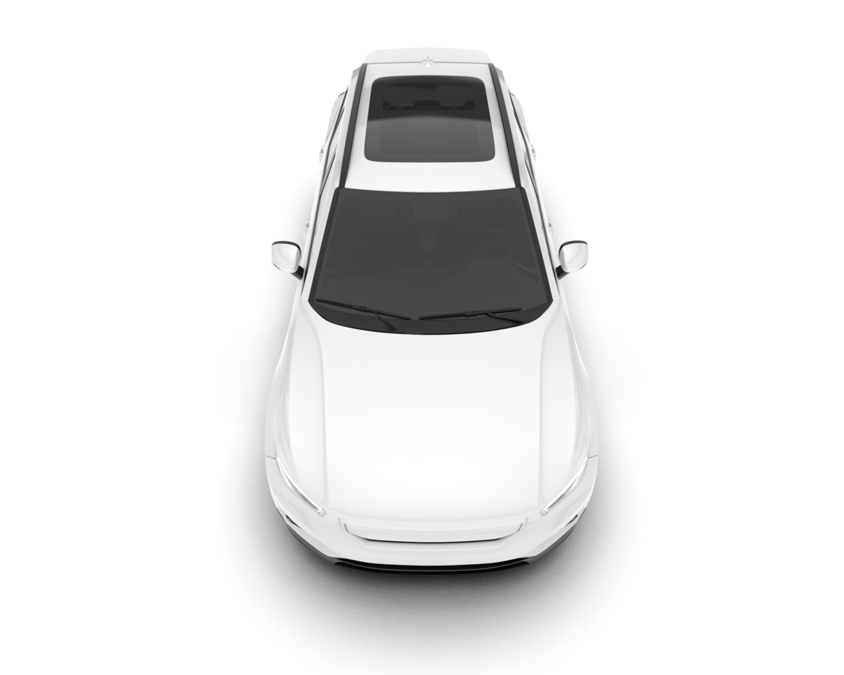 White SUV on transparent background. 3d rendering - illustration png