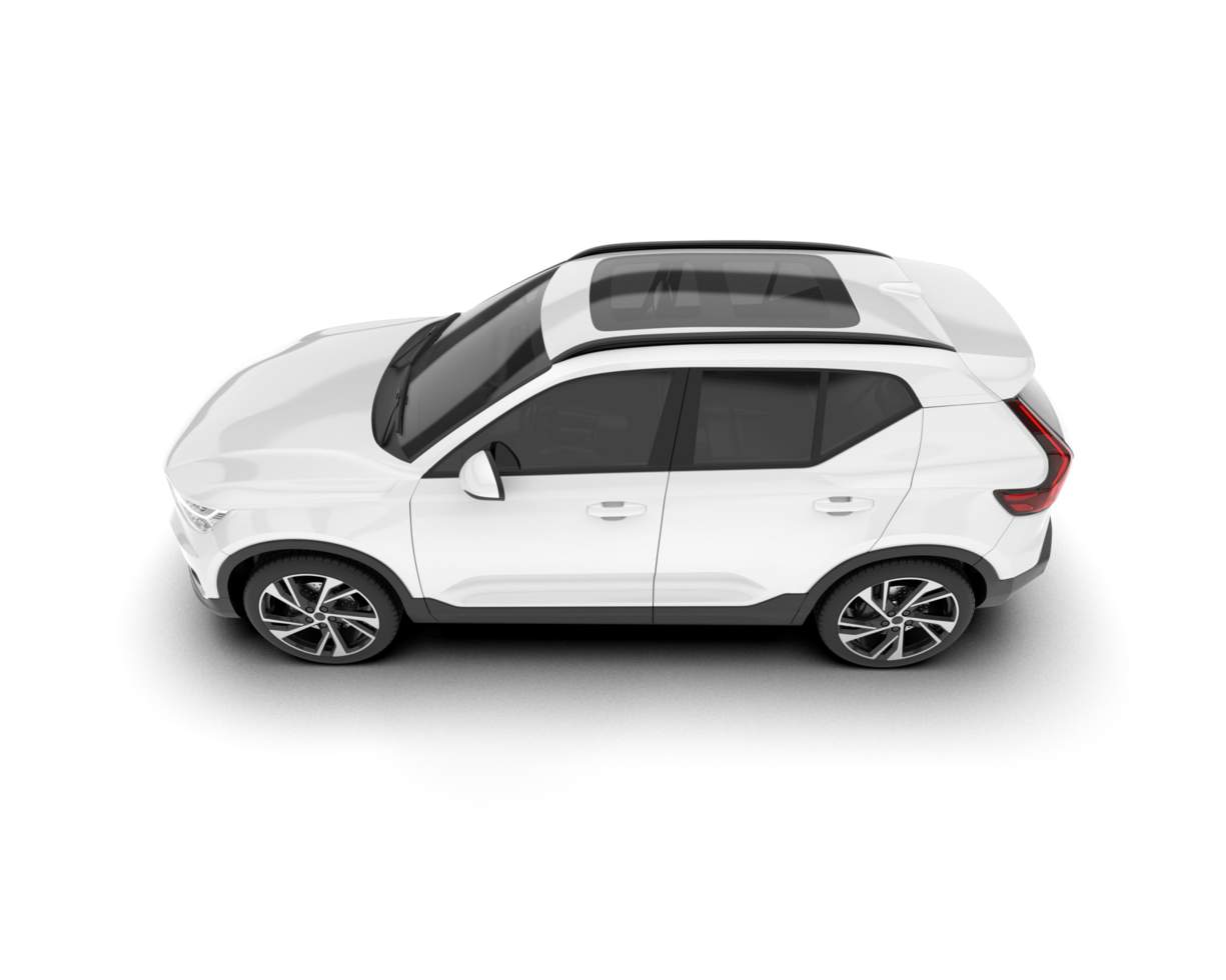 White SUV on transparent background. 3d rendering - illustration png