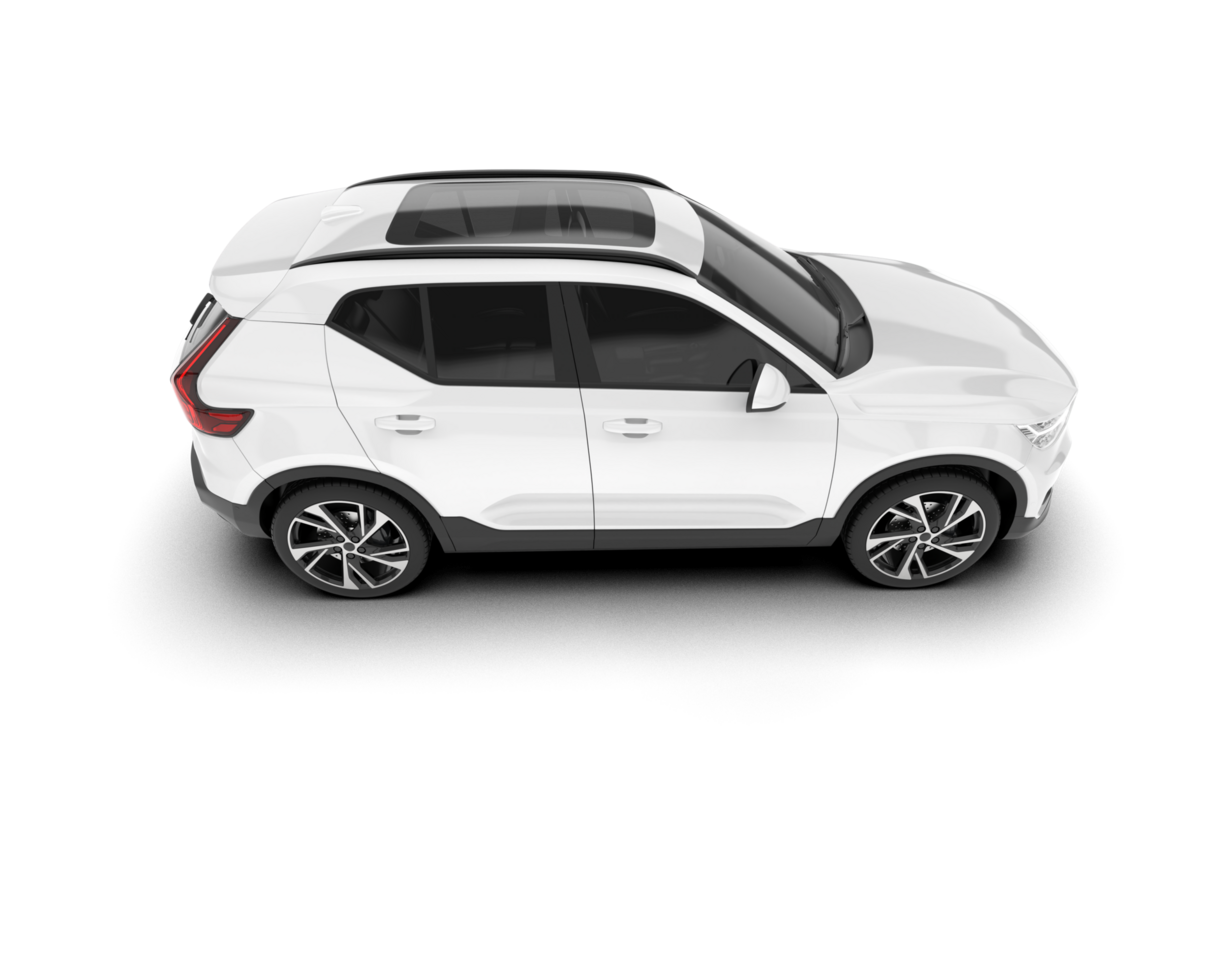 White SUV on transparent background. 3d rendering - illustration png