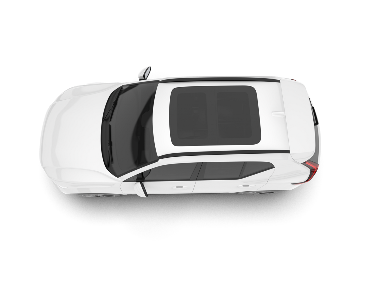 White SUV on transparent background. 3d rendering - illustration png