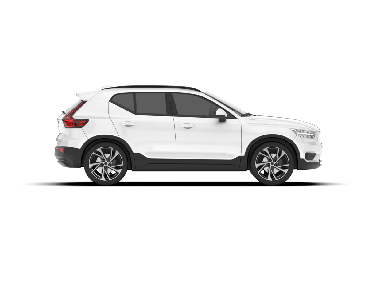 White SUV on transparent background. 3d rendering - illustration png