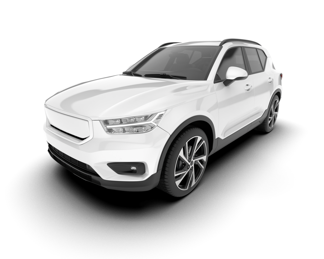 White SUV on transparent background. 3d rendering - illustration png