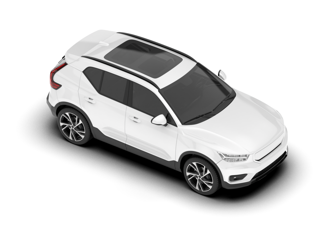 White SUV on transparent background. 3d rendering - illustration png