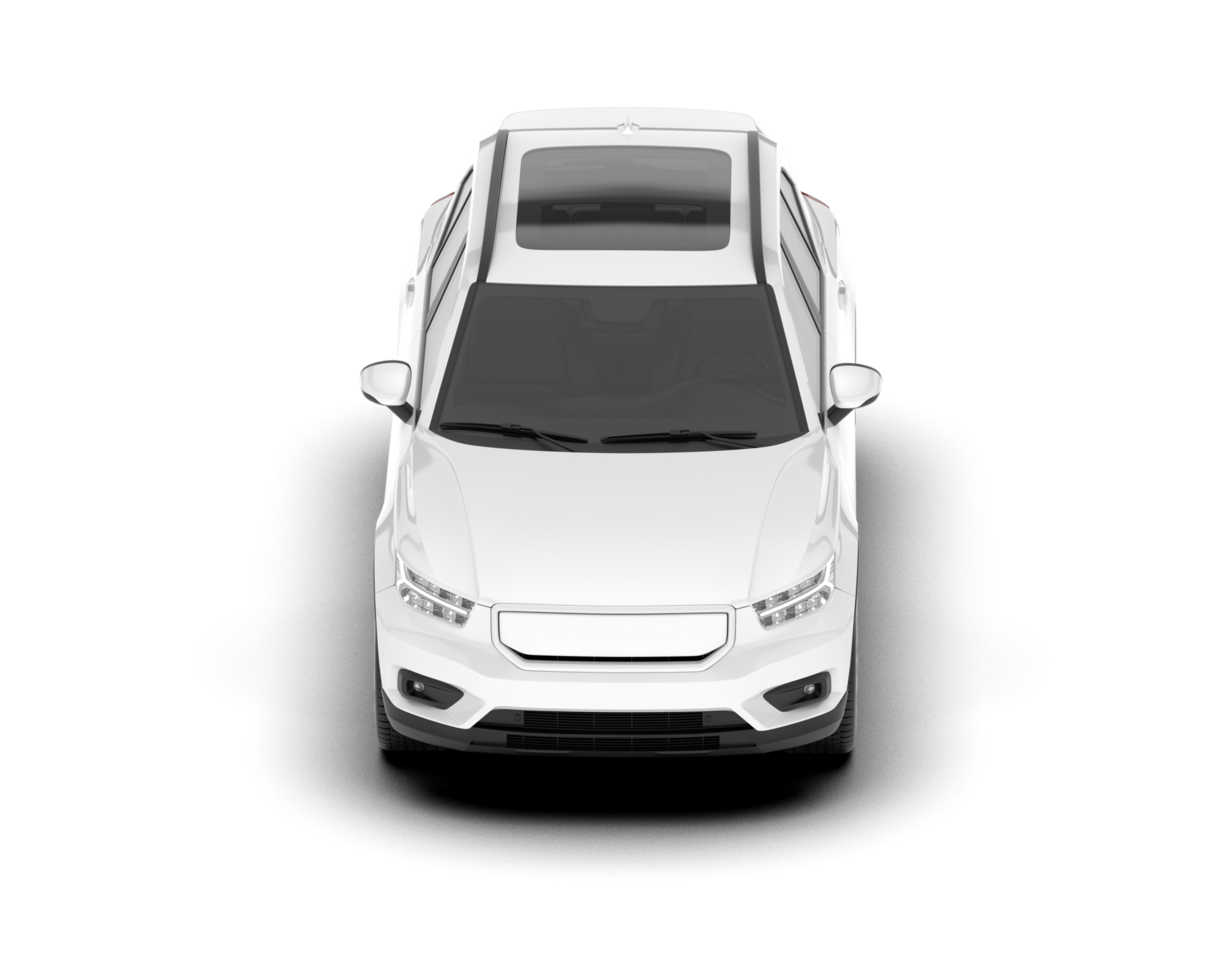 White SUV on transparent background. 3d rendering - illustration png