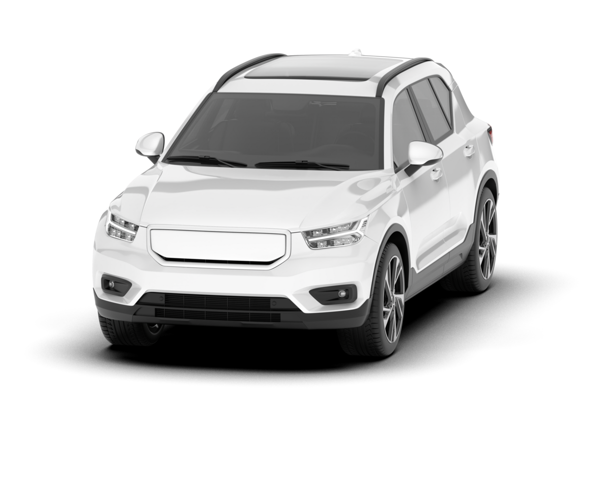White SUV on transparent background. 3d rendering - illustration png