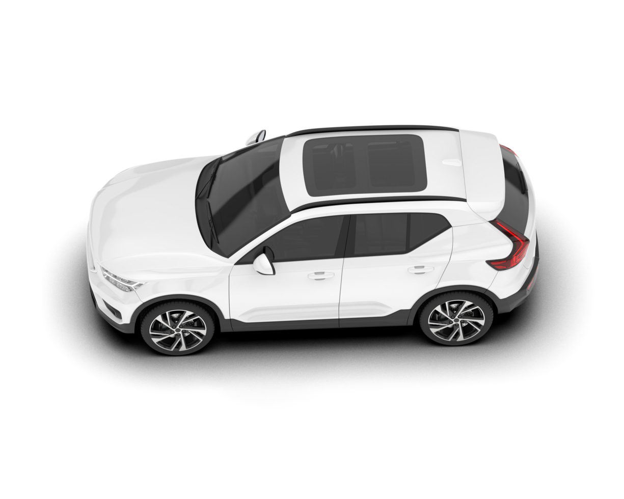 White SUV on transparent background. 3d rendering - illustration png