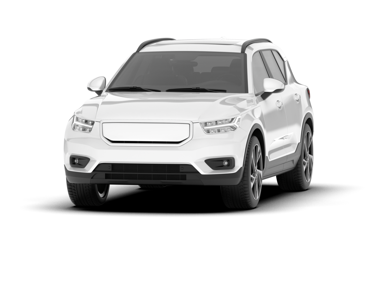 White SUV on transparent background. 3d rendering - illustration png