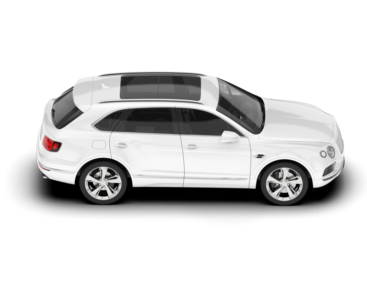 White SUV on transparent background. 3d rendering - illustration png