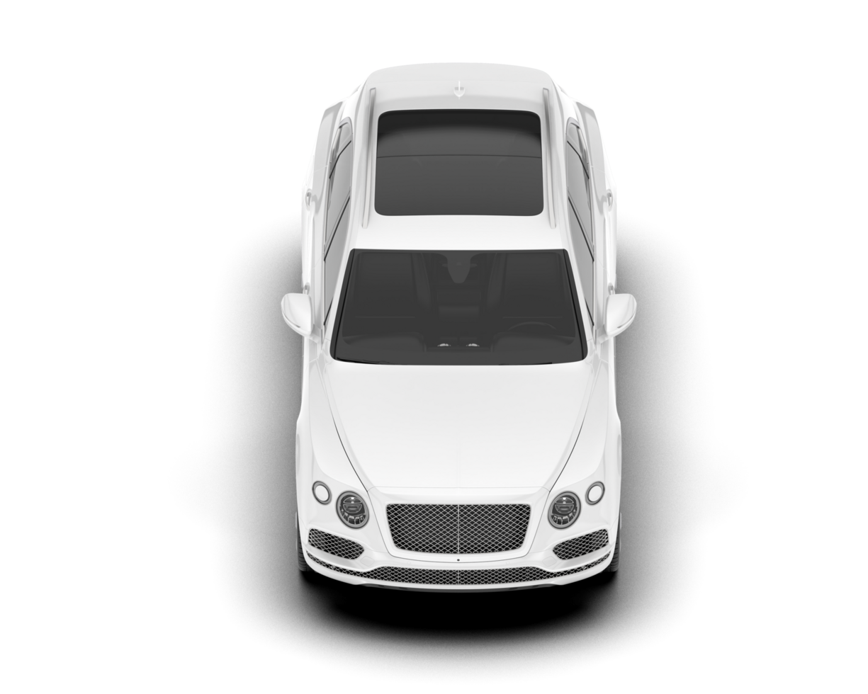 White SUV on transparent background. 3d rendering - illustration png