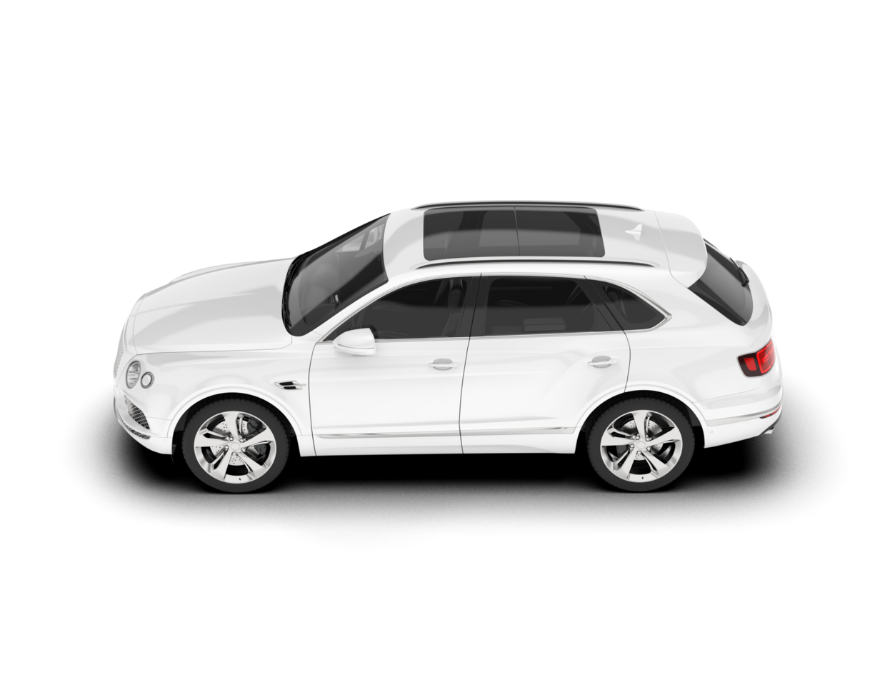 White SUV on transparent background. 3d rendering - illustration png