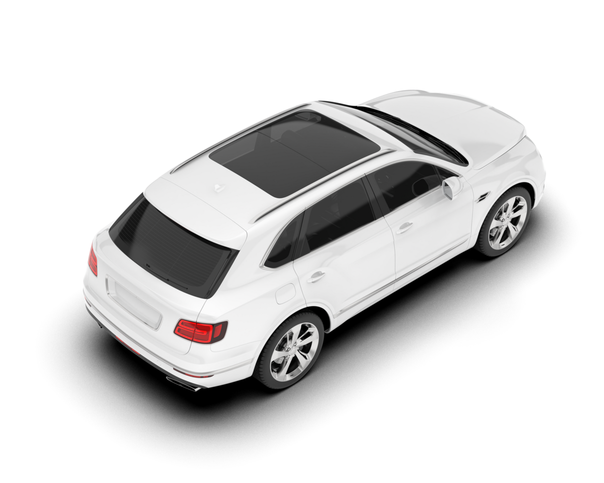 White SUV on transparent background. 3d rendering - illustration png