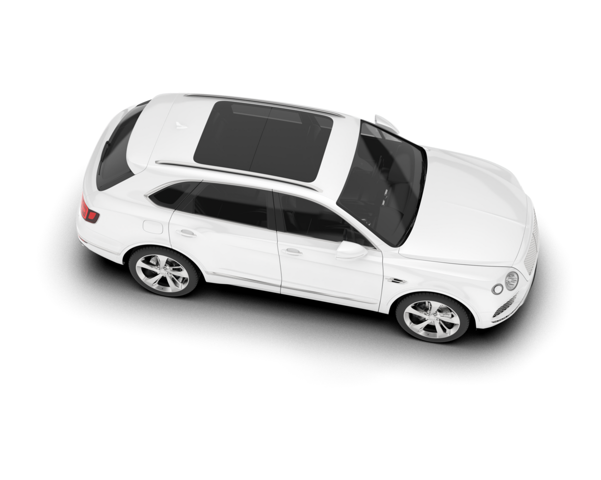 White SUV on transparent background. 3d rendering - illustration png