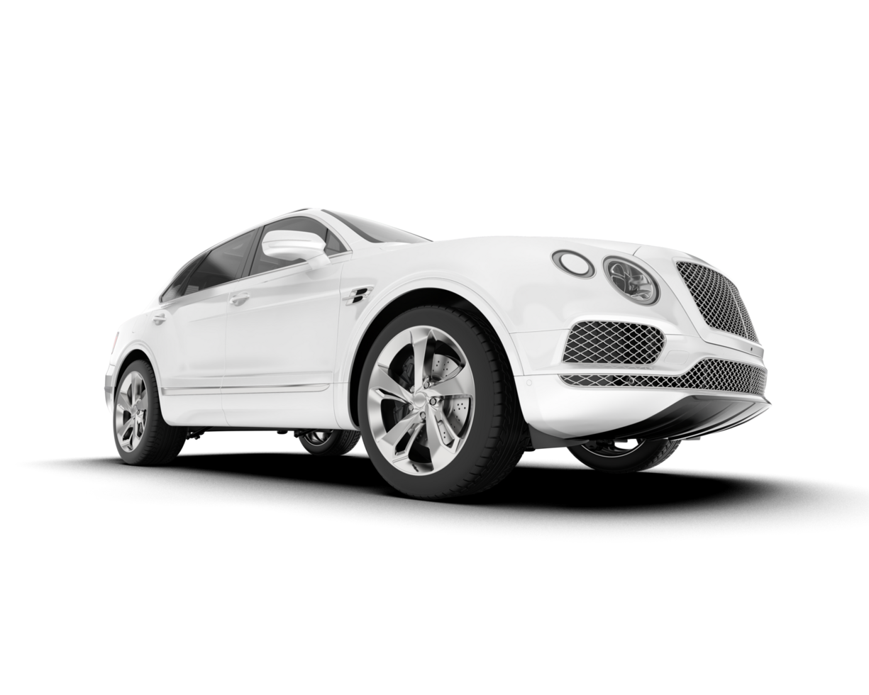 White SUV on transparent background. 3d rendering - illustration png