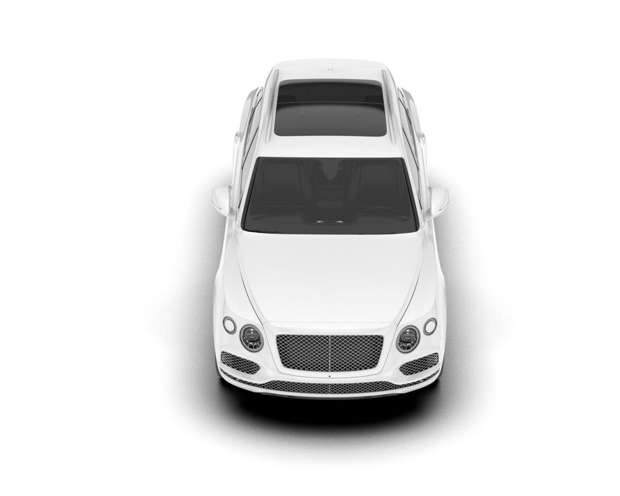 White SUV on transparent background. 3d rendering - illustration png