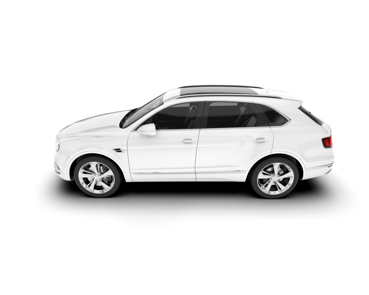 White SUV on transparent background. 3d rendering - illustration png