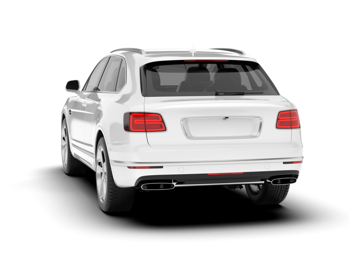 White SUV on transparent background. 3d rendering - illustration png