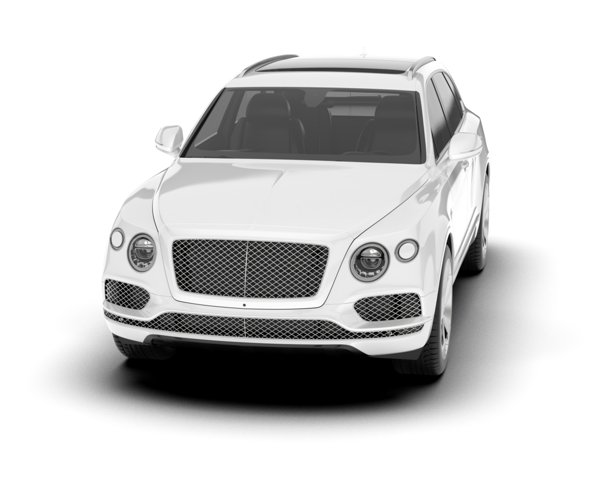 White SUV on transparent background. 3d rendering - illustration png