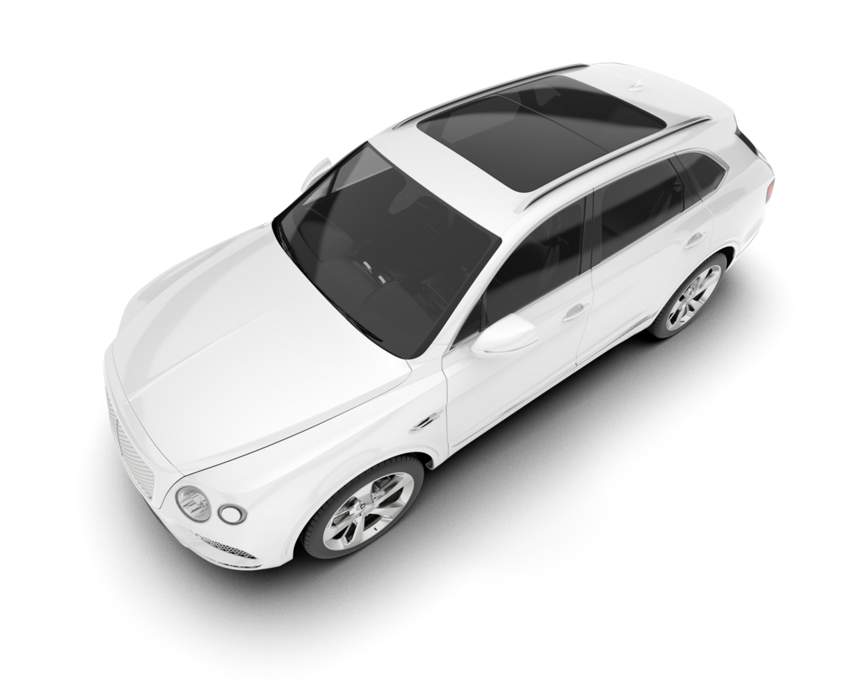 White SUV on transparent background. 3d rendering - illustration png