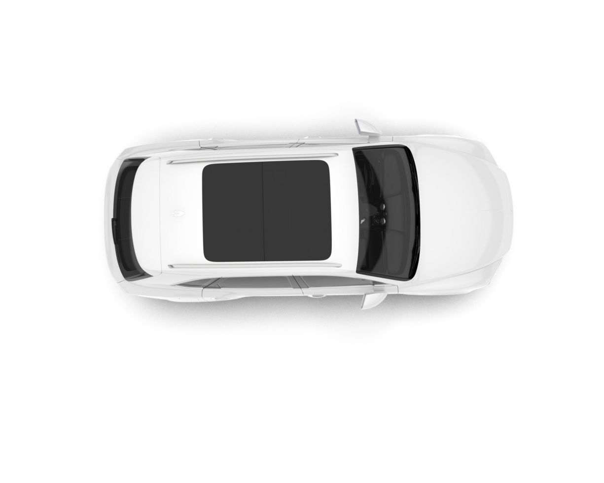 White SUV on transparent background. 3d rendering - illustration png