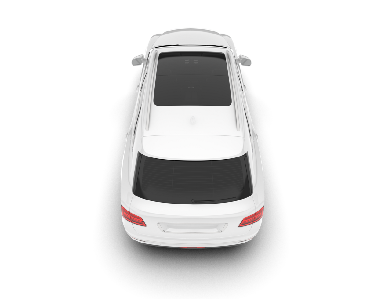 White SUV on transparent background. 3d rendering - illustration png