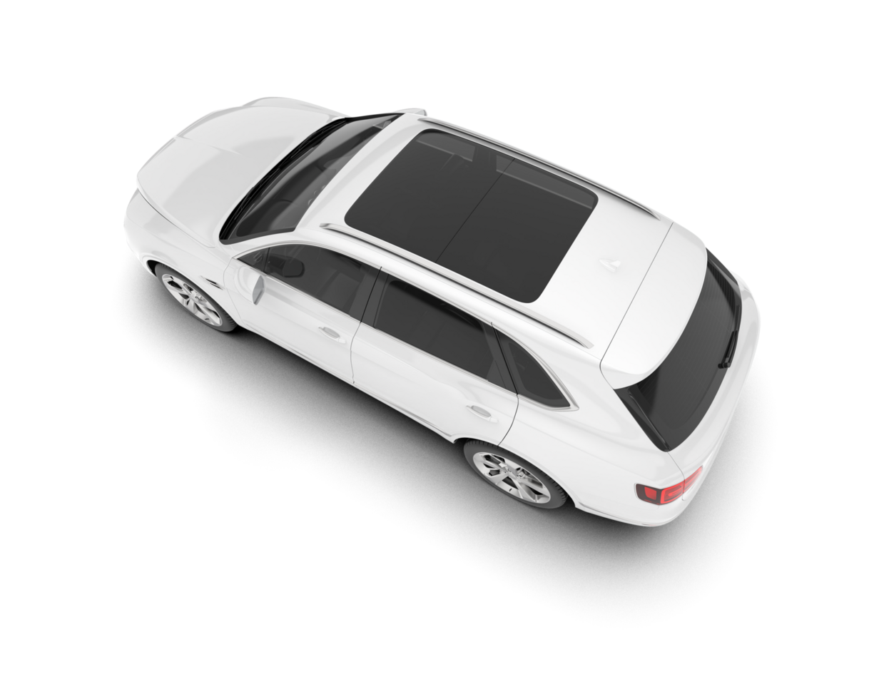 White SUV on transparent background. 3d rendering - illustration png