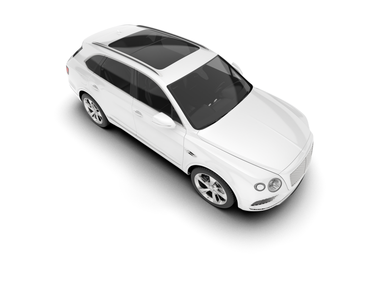 White SUV on transparent background. 3d rendering - illustration png