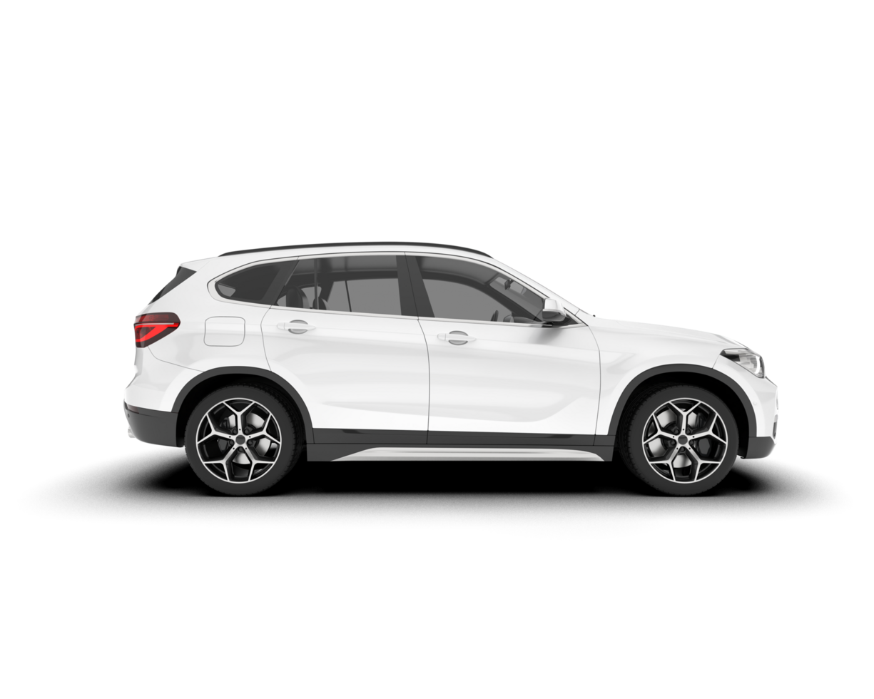 White SUV on transparent background. 3d rendering - illustration png