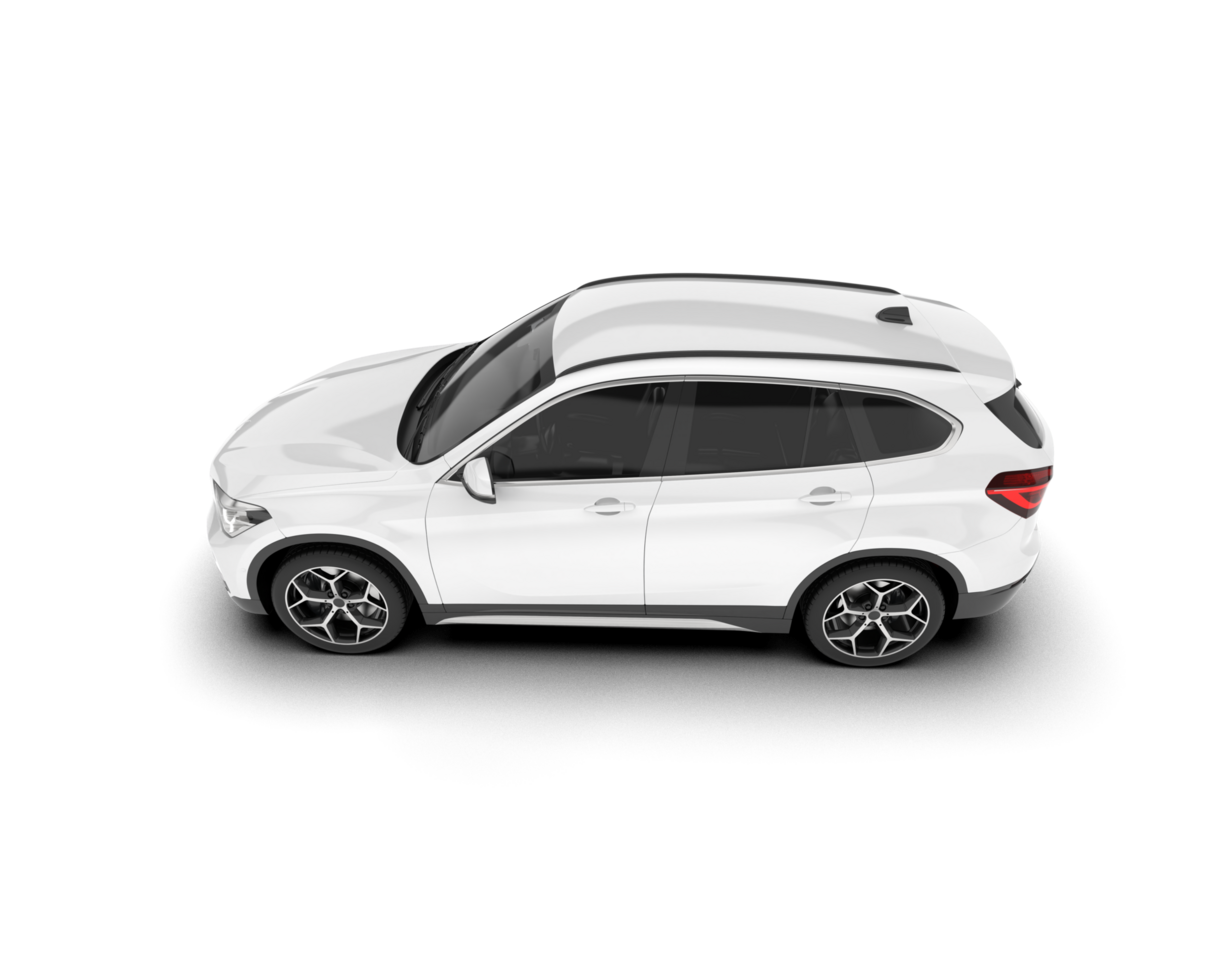 White SUV on transparent background. 3d rendering - illustration png