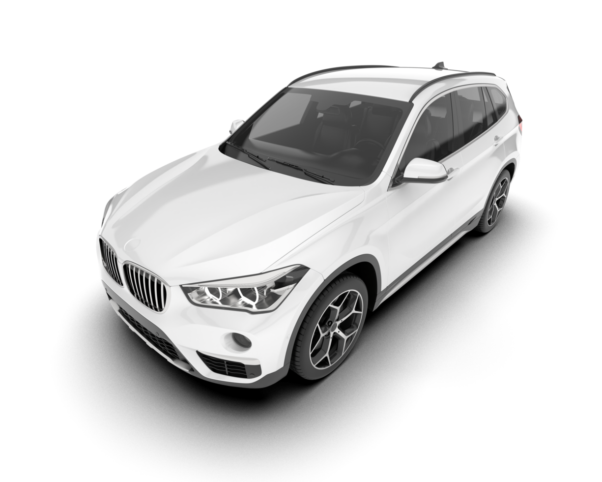 White SUV on transparent background. 3d rendering - illustration png