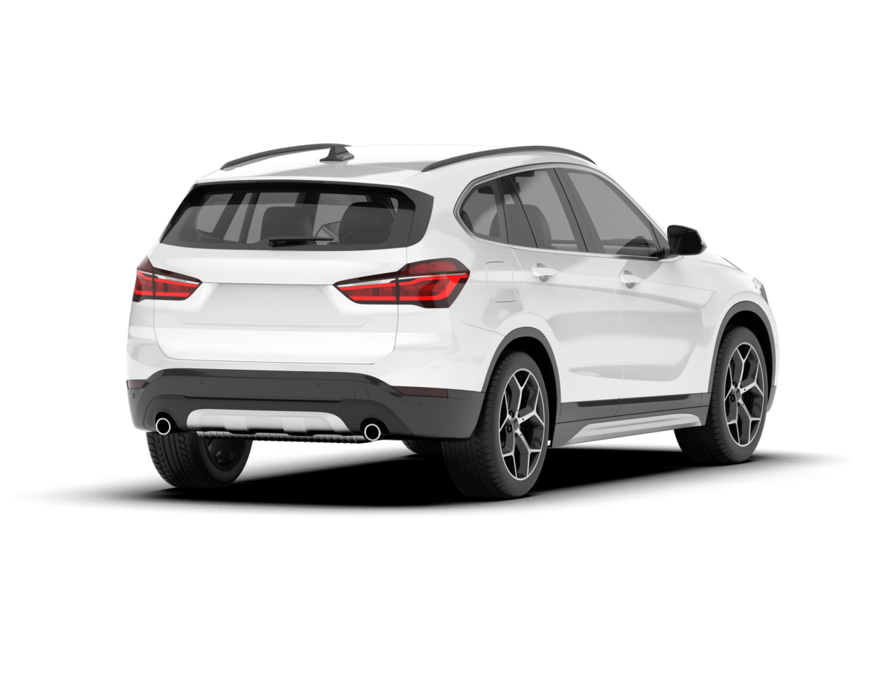 White SUV on transparent background. 3d rendering - illustration png